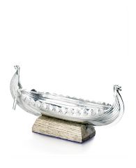 Vikingskip, håndstøpt, lengde 18 cm