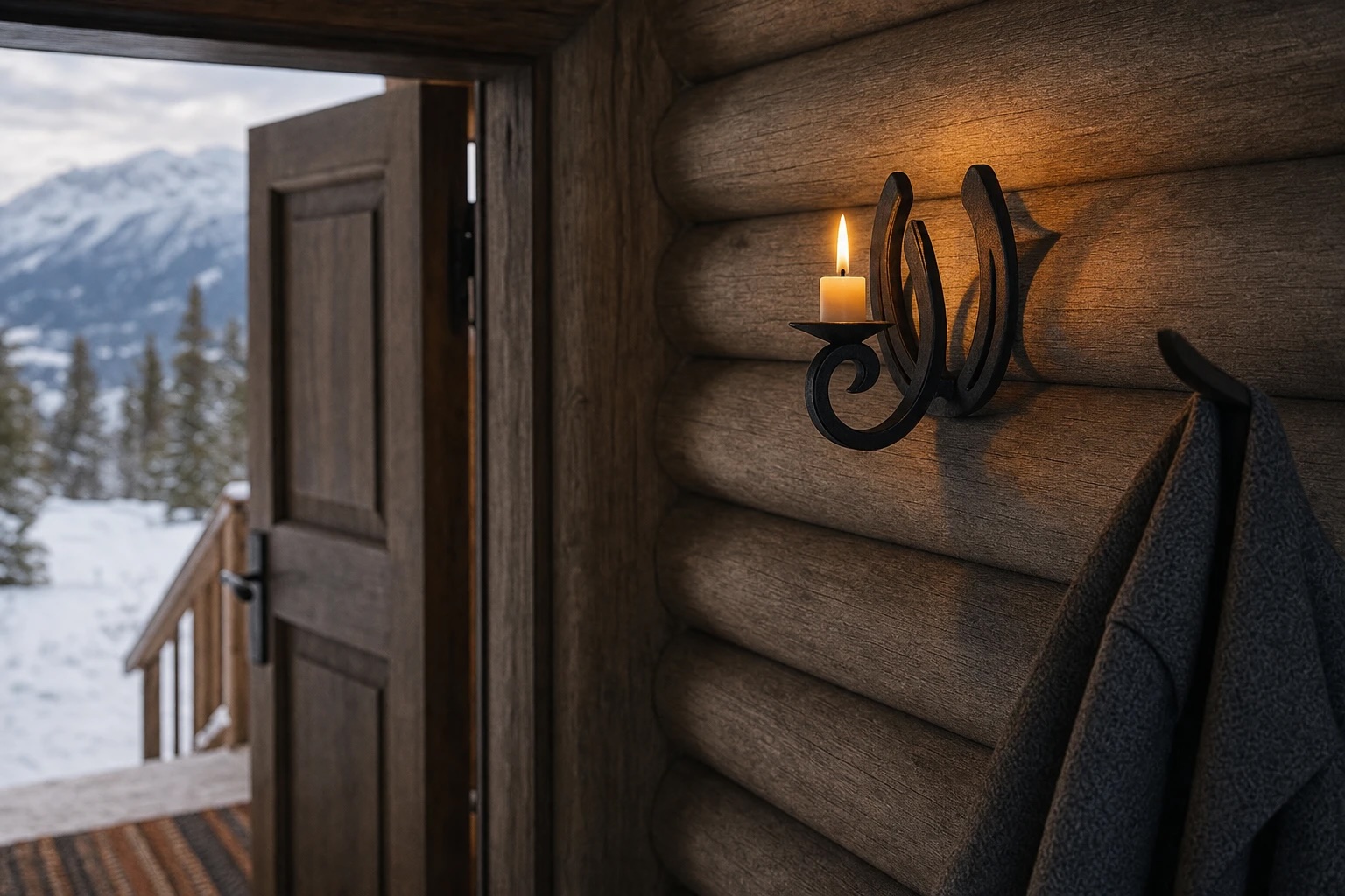 smijern lysestake til vegg hytte